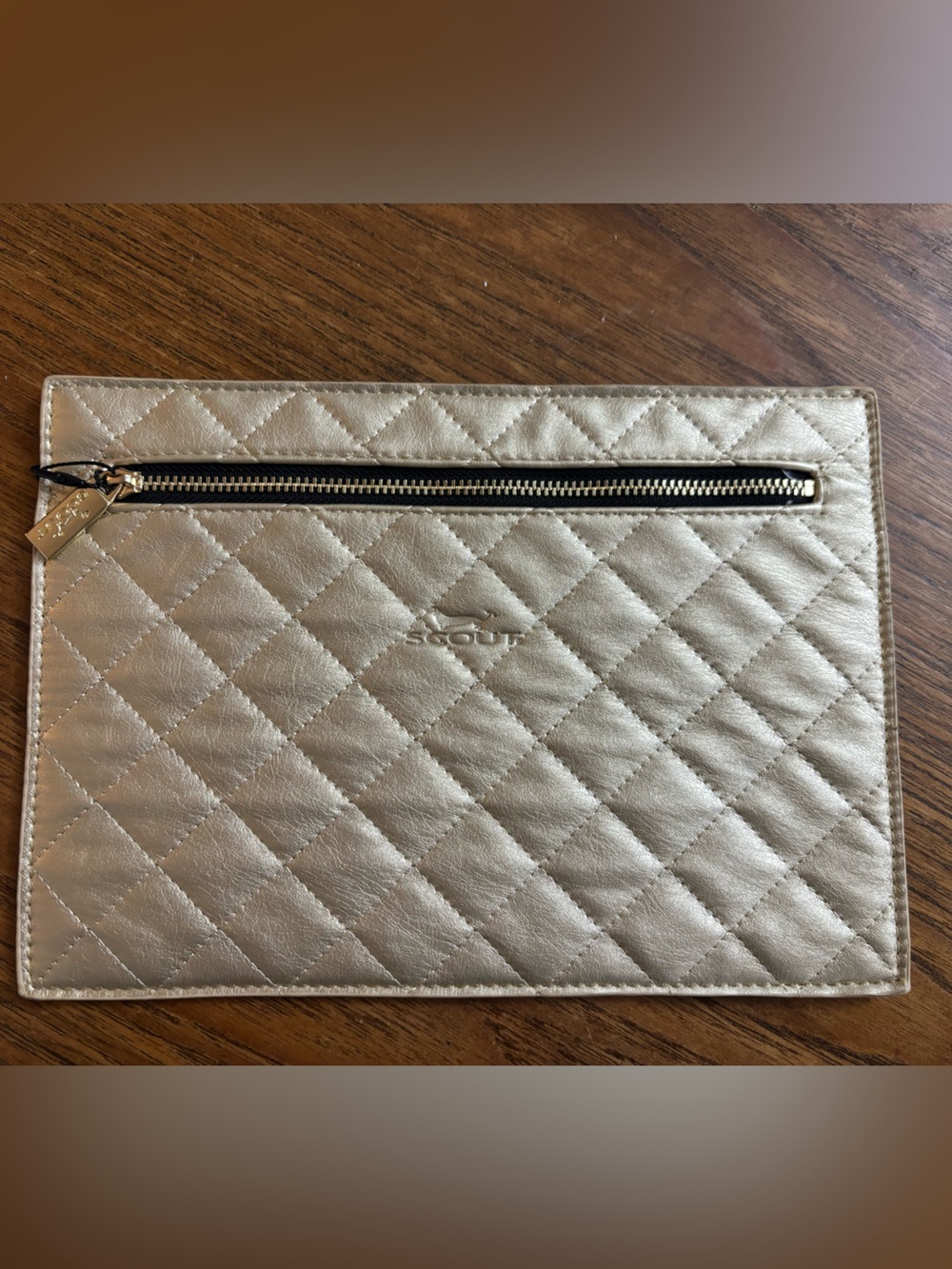 Scout Dakota Quilted Metallic Champagne Cosmetic Pouch
